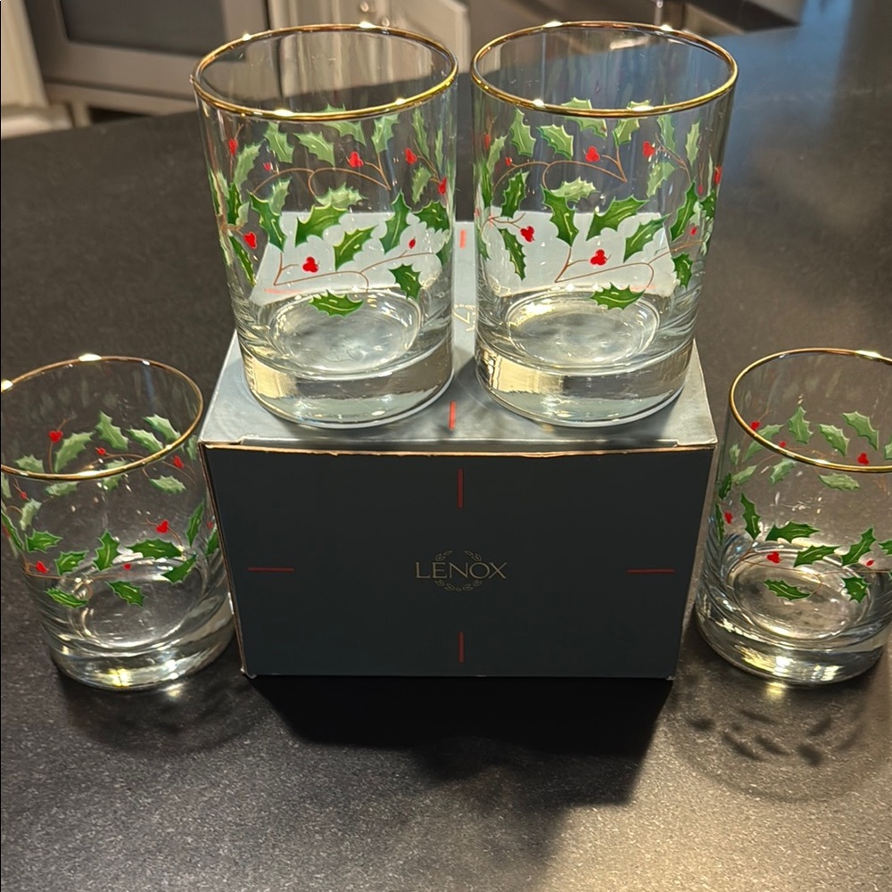 NEW Lenox Holiday Glasses